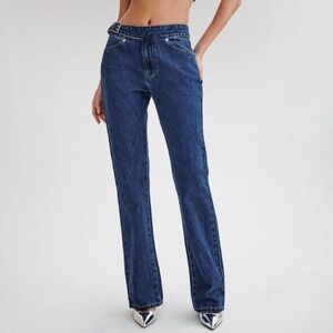 Meshki Dark Blue Straight Leg Jeans